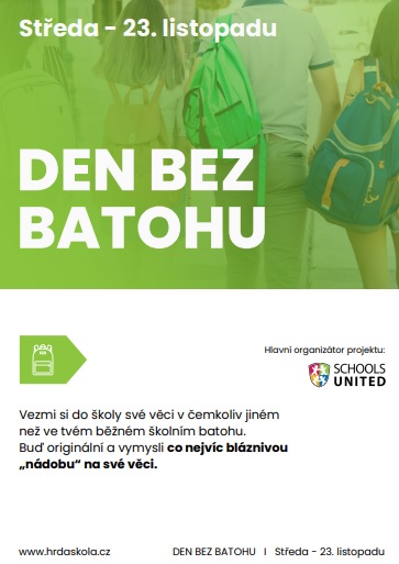 Čeká nás legrační Den bez batohu