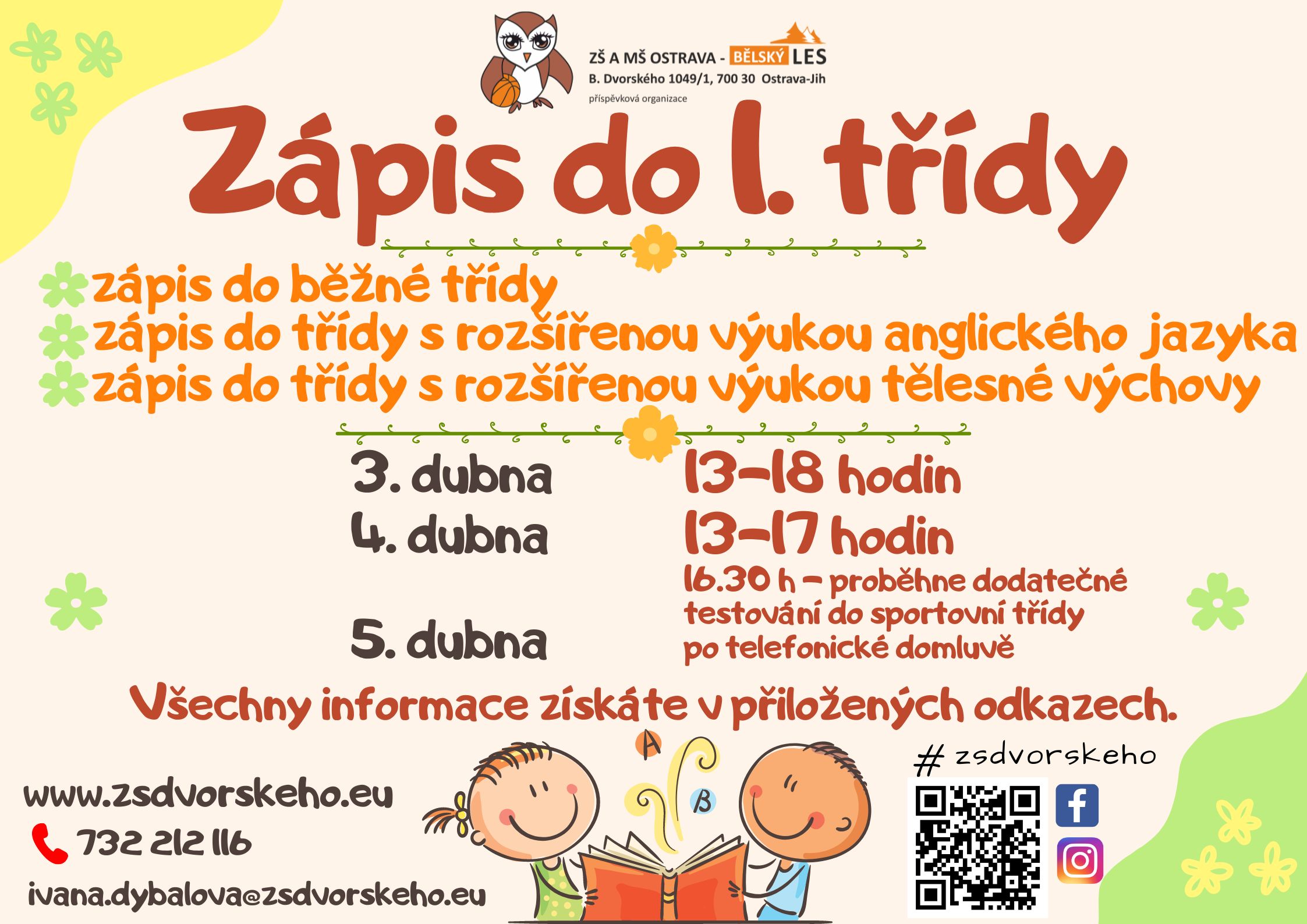 Informace o zápisu do prvních tříd