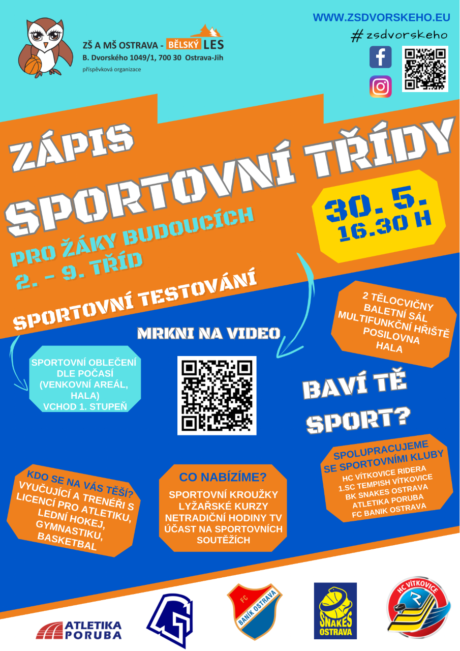 Přijímáme žáky do sportovních tříd!