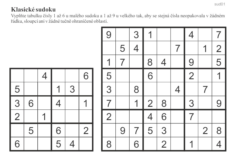 Pořádáme soutěž v SUDOKU pro celou školu