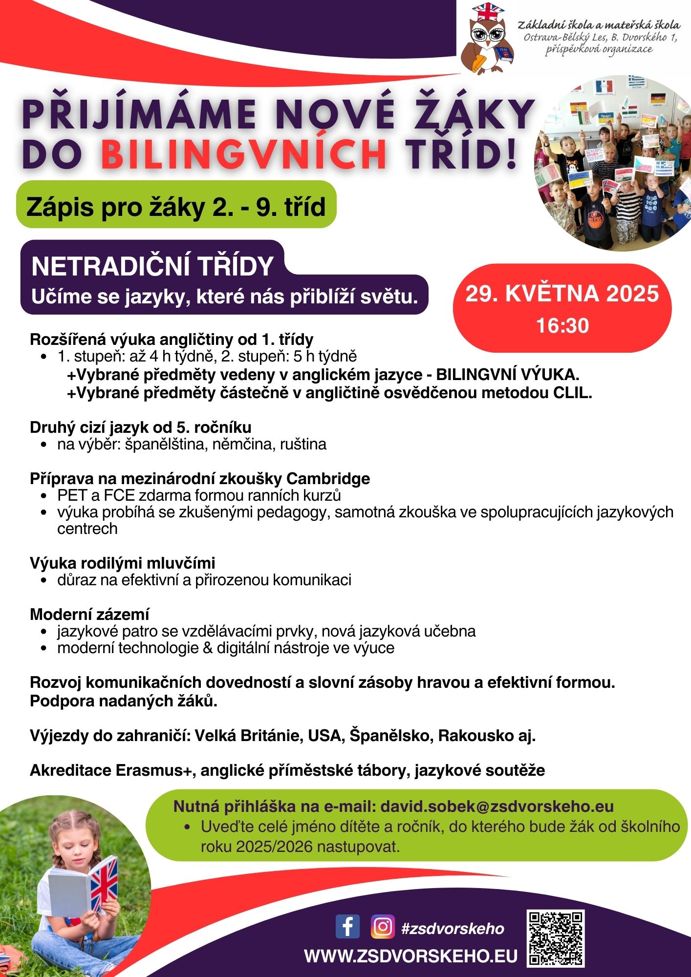 Zápis do bilingvních tříd 2025/2026