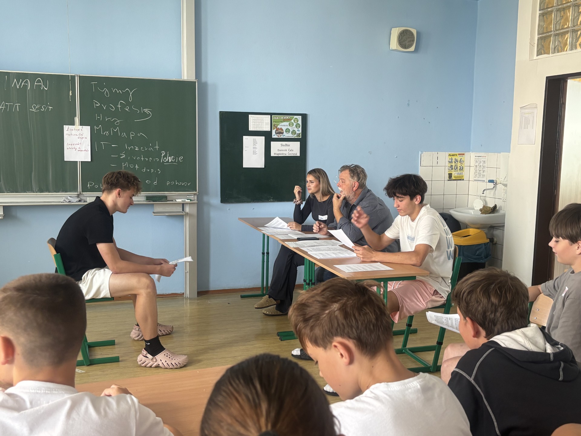 Deváťáci a výběrové řízení nanečisto