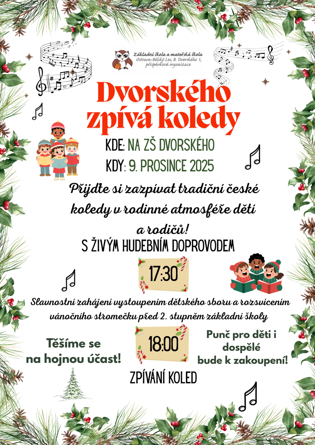 Přijďte si zazpívat koledy