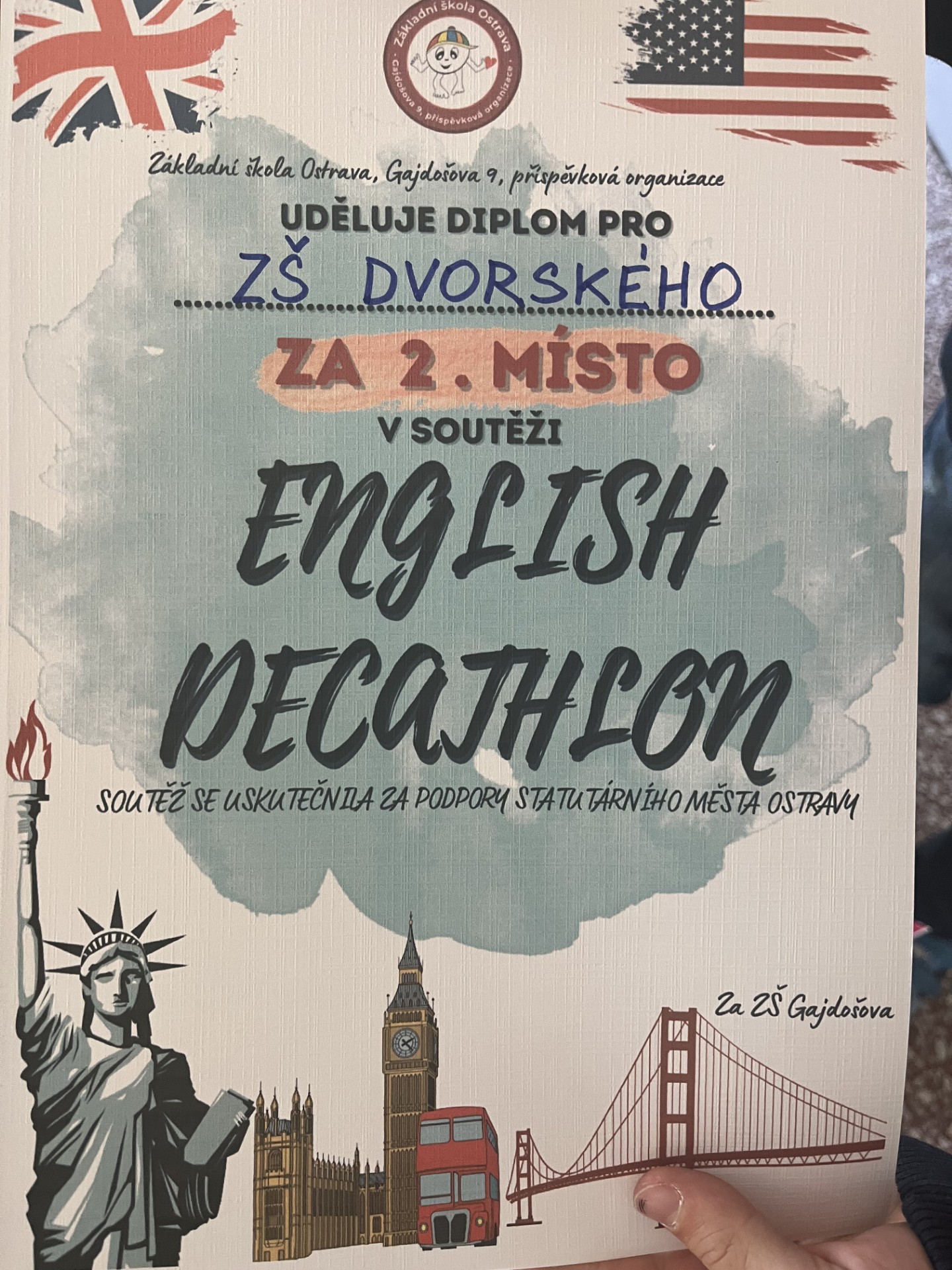 Naši třeťáci získali 2. místo v anglické soutěži!